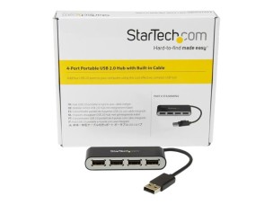 Startech 4 Port USB 2.0 Hub - USB Bus Powered - Portable Multi Port USB 2.0 Splitter and Expander Hub - Small Travel USB Hub (ST4200MINI2) - hub - 4 ports