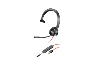 HP Poly Blackwire 3315 - headset - 3.5 mm jack, USB-A