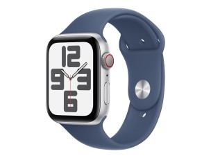 Apple Watch SE (GPS + Cellular) 2nd generation - silver aluminium - smart watch with sport band - denim - 32 GB