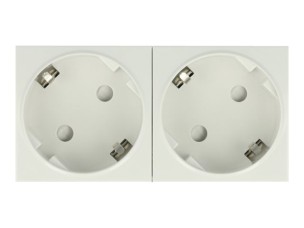 Delock Easy 45 - power socket mechanism - 2 power sockets - white, RAL 9003