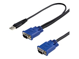 StarTech 10 ft Ultra Thin USB VGA 2-in-1 KVM Cable - VGA KVM Cable - USB KVM Cable - KVM Switch Cable (SVECONUS10) - video / USB cable - 3.05 m