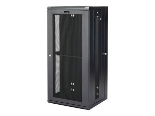 Startech 26U 19" Wall Mount Network Cabinet, 16" Deep Hinged Locking IT Network Switch Depth Enclosure, Assembled Vented Computer Equipment Data Rack with Shelf & Flexible Side Panels - 26U Vented Cabinet (RK2620WALHM) - rack enclosure cabinet - 26U