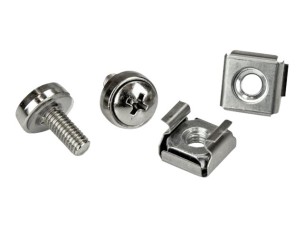 Startech M5 Mounting Screws and Cage Nuts for Server Rack Cabinet - Pack of 100 Server Rack Screws (CABSCREWM52) - rack screws and nuts