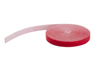 Startech 25ft Hook and Loop Roll, Cut-to-Size Reusable Cable Ties, Bulk Industrial Wire Fastener Tape / Adjustable Fabric Wraps Red / Resuable Self Gripping Cable Management Straps - Adjustable Loop Ties (HKLP25RD) - hook & loop fastener