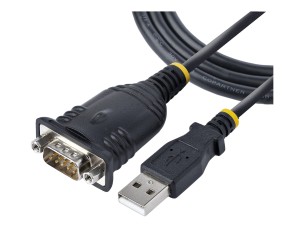 StarTech 3ft (1m) USB to Serial Cable, DB9 Male RS232 to USB Converter, USB to Serial Adapter for PLC/Printer/Scanner/Network Switches, USB to COM Port Adapter - Prolific IC, Automatic Handshake, Windows/macOS (1P3FP-USB-SERIAL) - serial cable - DB-9 to U