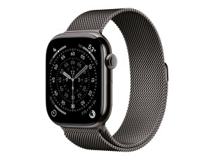 Apple Watch Series 11 (GPS + Cellular) - slate titanium - smart watch with milanese loop - slate - 64 GB
