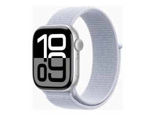 Apple Watch Series 10 (GPS + Cellular) - silver aluminium - smart watch with sport loop - blue cloud - 64 GB