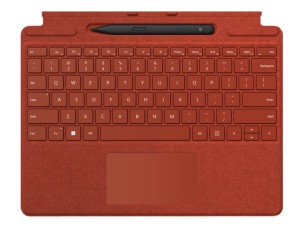 Microsoft Surface Pro Signature Keyboard - keyboard - with accelerometer, touchpad, Surface Slim Pen 2 storage and charging tray - QWERTY - English - poppy red - with Slim Pen 2 Input Device