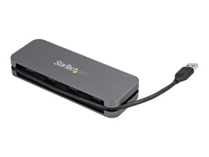Startech 4 Port USB 3.0 Hub, 4x USB-A, 5Gbps Laptop/Desktop USB Type-A Hub, USB Bus Powered, 11" Long Cable with Cable Management (HB30AM4AB) - hub - 4 ports