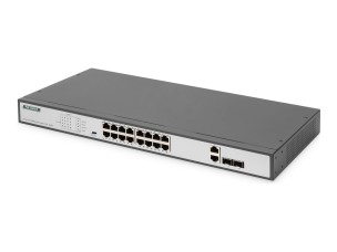 DIGITUS DN-95342-1 - switch - 19", af/at - 16 ports - unmanaged - rack-mountable