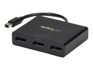 Startech 3-Port Multi Monitor Adapter, Mini DisplayPort 1.2 to 3x DisplayPort MST Hub, Triple 1080p or Dual 4K 30Hz, mDP to DP MST Video Splitter for Extended Desktop on Windows PCs - Multi Stream Transport (MSTMDP123DP) - video splitter - 3 ports