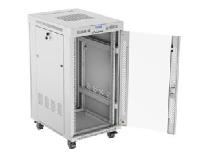 Lanberg FF01 series V2 - rack - 600 x 800, flat pack, with glass door, LCD - 22U