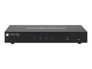 TECHly 4 Port DisplayPort 1.2 KVM Switch with Hub and audio - KVM / audio / USB switch - 4 ports