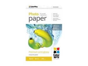 ColorWay Premium - glossy micro-porous photo paper - semi-glossy - 50 sheet(s) - 100 x 150 mm - 255 g/m²