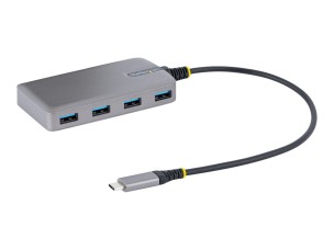 Startech 4-Port USB-C Hub, USB 3.0 5Gbps, Bus Powered, USB Type-C to 4x USB-A Hub with Optional Auxiliary Power Input, Portable Desktop/Laptop USB Hub with 1ft (30cm) Attached Cable - USB Expansion Hub (5G4AB-USB-C-HUB) - hub - 4 ports