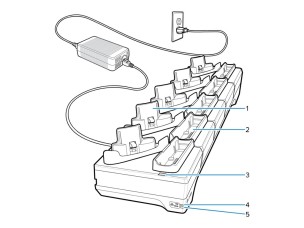 Zebra - handheld charging cradle - 5-slot