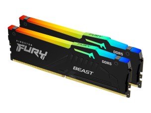 Kingston FURY Beast RGB - DDR5 - kit - 16 GB: 2 x 8 GB - DIMM 288-pin - 5600 MHz / PC5-44800 - unbuffered