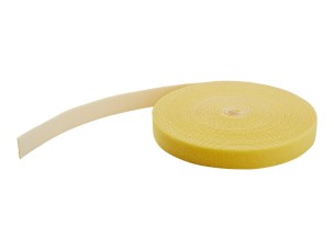 Startech 25ft Hook and Loop Roll, Cut-to-Size Reusable Cable Ties, Bulk Industrial Wire Fastener Tape/Adjustable Fabric Wraps Yellow/Resuable Self Gripping Cable Management Straps - Adjustable Loop Ties (HKLP25YW) - hook & loop fastener