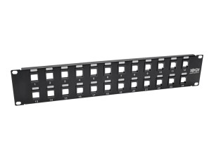 Eaton Tripp Lite Series 24-Port 2U Rack-Mount Unshielded Blank Keystone/Multimedia Patch Panel, RJ45 Ethernet, USB, HDMI, Cat5e/6 - patch panel - 2U - 19"