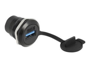 Delock - snap-in module - USB 3.2 Gen 1 with protective dust cap - 1 USB socket - black