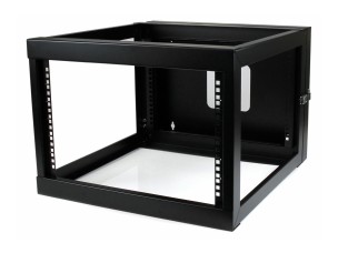 Startech 6U Hinged Open Frame Wall Mount Network Rack - 4-Post 22" Depth Swing Out Computer Equipment Rack - 110lbs capacity (RK619WALLOH) - rack - 6U