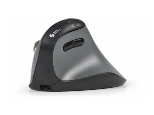 BakkerElkhuizen FastForward - vertical mouse - high-speed scroll, tilt wheel, silent click - 2.4 GHz, USB-C, Bluetooth 5.1 - dark grey, black
