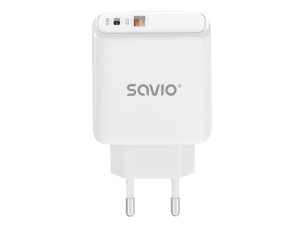 SAVIO LA-06 power adapter - USB-C, USB - 30 Watt