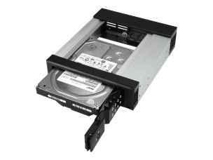 Startech 5.25" to 3.5" Trayless Hard Drive Hot Swap Bay - Removable Hard Drive Bay for 3.5" SATA/SAS Drives - Aluminum (HSB1SATSASBA) - storage bay adapter