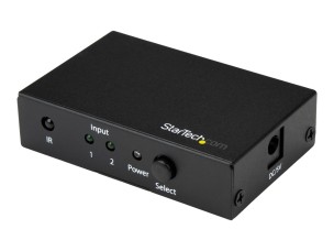 Startech 2 Port HDMI Switch - 4K 60Hz - Supports HDCP - IR - HDMI Selector - HDMI Multiport Video Switcher - HDMI Switcher (VS221HD20) - video/audio switch - 2 ports