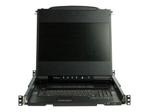 StarTech Dual Rail Rackmount KVM Console HD 1080p, Single Port DVI/VGA KVM with 17" LCD Monitor for Server Rack, Fully Featured 1U LCD KVM Drawer with Cables, USB Support, 44230 MTBF - Single Port Console (RKCOND17HD) - KVM console - Full HD (1080p) - 17.