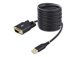 StarTech 10ft (3m) USB to Serial Adapter Cable, Interchangeable DB9 Screws/Nuts, COM Retention, USB-A to DB9 RS232, FTDI IC, Level-4 ESD Protection, Windows/macOS/ChromeOS/Linux - Rugged TPE Construction (1P10FFC-USB-SERIAL) - USB / serial cable - USB to 