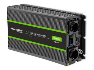Qoltec Monolith - DC to AC power inverter - pure sine wave, LCD - 3000 watt