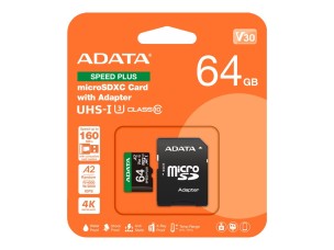 ADATA SPEED PLUS - flash memory card - 64 GB - SDXC UHS-I