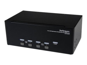 Startech 4 Port Triple Monitor DVI USB KVM Switch with Audio & USB 2.0 Hub - Multi Monitor KVM - USB DVI KVM Switch (SV431TDVIUA) - KVM / audio / USB switch - 4 ports