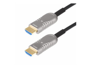 Startech 30ft (9.1m) HDMI 2.1 Hybrid Active Optical Cable (AOC), CMP, Plenum Rated, Ultra High Speed HDMI Fiber Optic Cable, 48Gbps, 8K 60Hz/4K 120Hz, HDR10+/FRL/TMDS/eARC - CMP In Wall HDMI 2.1/2.0 Cord (8K-A-30F-HDMI-CABLE) - HDMI cable - 9.1 m