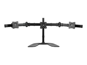Startech Triple Monitor Stand for VESA Mount Monitors up to 27" - Steel (ARMBARTRIO2) stand - adjustable arm - for 3 monitors - black