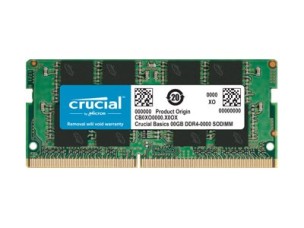 Crucial Basics - DDR4 - module - 8 GB - SO-DIMM 260-pin - 3200 MHz / PC4-25600 - unbuffered
