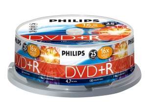 Philips DR4S6B25F - DVD+R x 25 - 4.7 GB - storage media