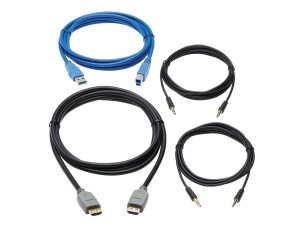 Eaton Tripp Lite Series HDMI KVM Cable Kit for Tripp Lite B005-HUA2-K and B005-HUA4 KVM, 4K HDMI, USB 3.1 Gen 1, 3.5 mm, 6 ft. - video / audio / data cable kit - HDMI / USB - 1.8 m