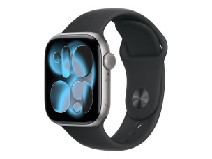 Apple Watch Series 11 (GPS) - space grey aluminium - smart watch with sport band - black - 64 GB