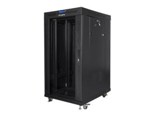 Lanberg FF01 series - rack - 800 x 800, flat pack, with glass door, LCD - 22U