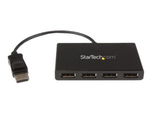 Startech 4-Port Multi Monitor Adapter, DisplayPort 1.2 MST Hub, 4x 1080p, Video Splitter for Extended Desktop Mode on Windows PCs Only, DP to Quad DP Monitors MST Hub - DP Multi Stream Transport Hub (MSTDP124DP) - video splitter - 4 ports