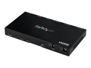 Startech 2-Port HDMI Splitter (1x2), 4K 60Hz UHD HDMI 2.0 Audio Video Splitter w/ Scaler & Audio Extractor (3.5mm/SPDIF), Dual HDMI Splitter (1-In 2-Out), EDID Copy, TV/Projector - Supports HDCP 2.2 (ST122HD20S) - video/audio splitter - 2 ports