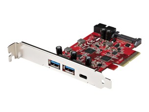 Startech 5-Port USB PCIe Card, 10Gbps USB 3.1 Gen 2 PCIe Card w/ 1x USB-C & 2x USB-A, 1x 2 Port IDC (Internal 5Gbps USB Header Expansion), USB C PCIe Card, PCI Express USB Controller - Windows/macOS/Linux (PEXUSB312A1C1H) - USB adapter - PCIe 3.0 x4 - USB