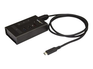 Startech 4 Port USB C Hub - USB Type-C to 1x USB-C/3x USB-A - Commercial Metal USB 3.0 Hub - SuperSpeed 5Gbps USB 3.1/3.2 Gen 1 - Self Powered - BC1.2 Fast Charge - Mountable/Rugged (HB30C3A1CST) - hub - 4 ports