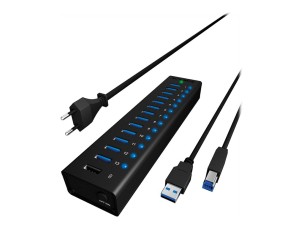ICY BOX IB-AC6113 - hub - 13 ports