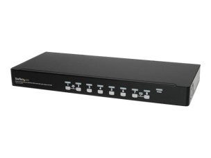 Startech 8 Port 1U Rackmount USB KVM Switch Kit with OSD and Cables - Rack mount KVM - VGA KVM Switch - 8 Port KVM Switch (SV831DUSBUK) - KVM switch - 8 ports - rack-mountable