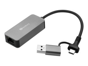 Sandberg - network adapter - USB-C / USB-A - 2.5GBase-T x 1