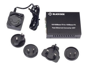 Black Box Pure Networking Copper to Fiber Media Converter 10/100BASE-TX to 100BASE-FX SFP - fibre media converter - 100Mb LAN