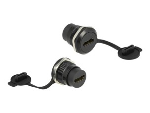 Delock - snap-in module - with protective dust cap - 1 audio / video socket - black